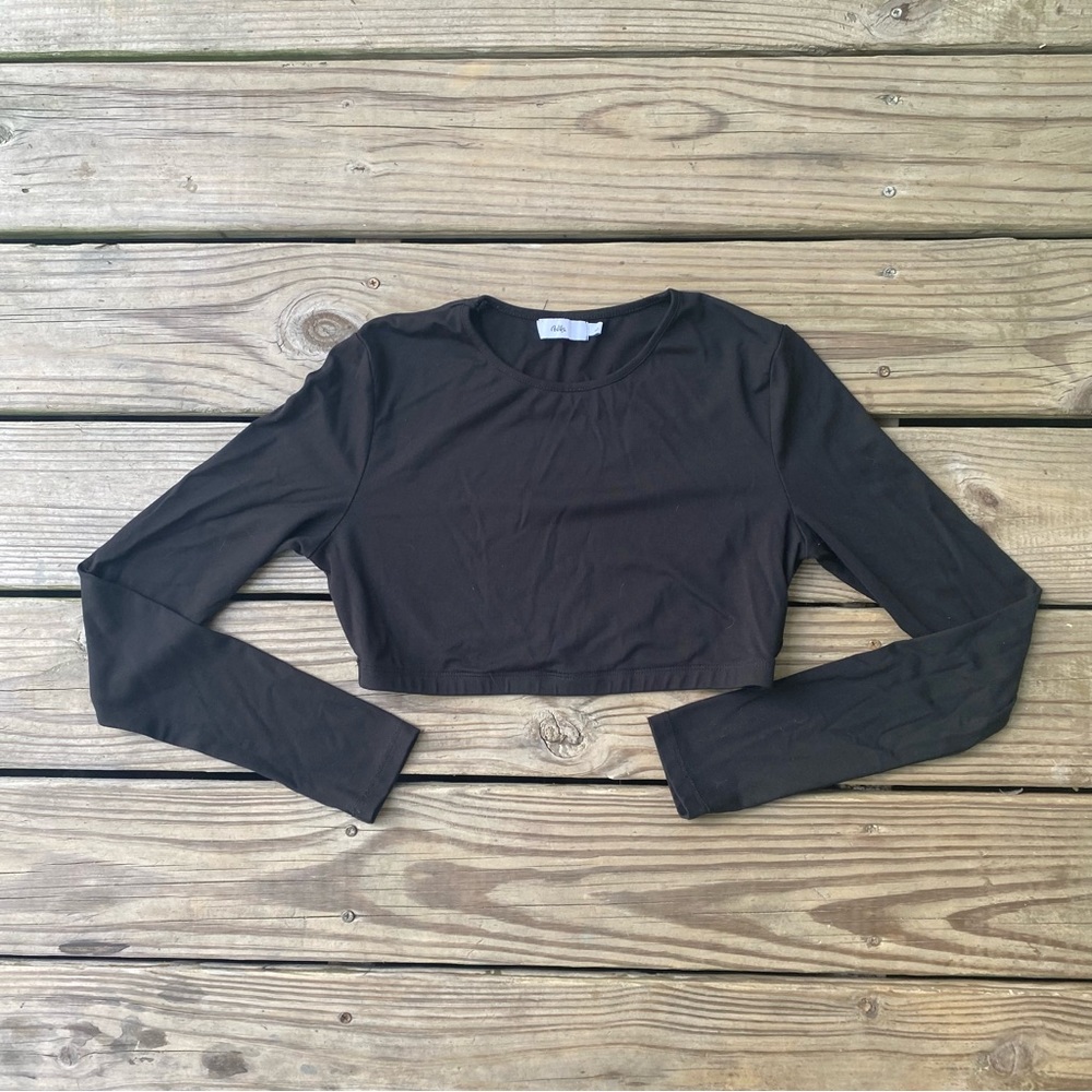 Cybergoth Crop Stretchy Long Sleeve Top